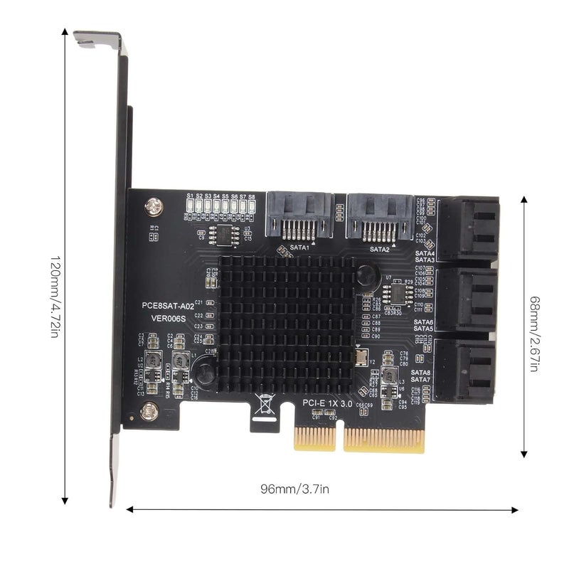 Ashata Controller PCI Express Expansion Card, SATA Card 8 Port Support Hot Swappable Boot System, Disk PCIE to SATA 3.0 Expansion Board with Short Baffle for - Image 4